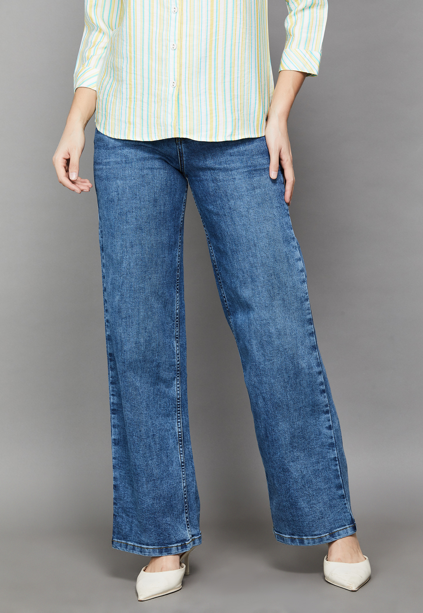 KRAUS Solid Wide Leg Jeans-picture-34