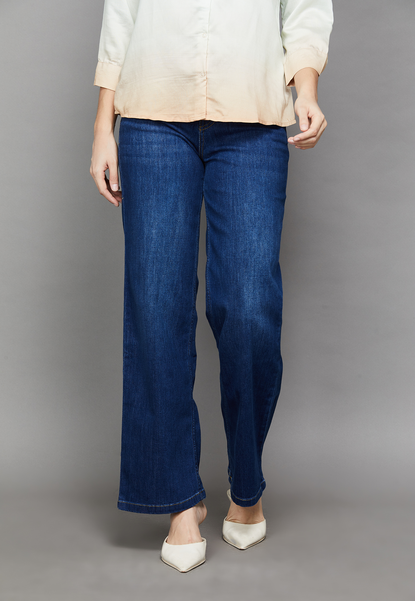 KRAUS Solid Wide Leg Jeans-picture-16