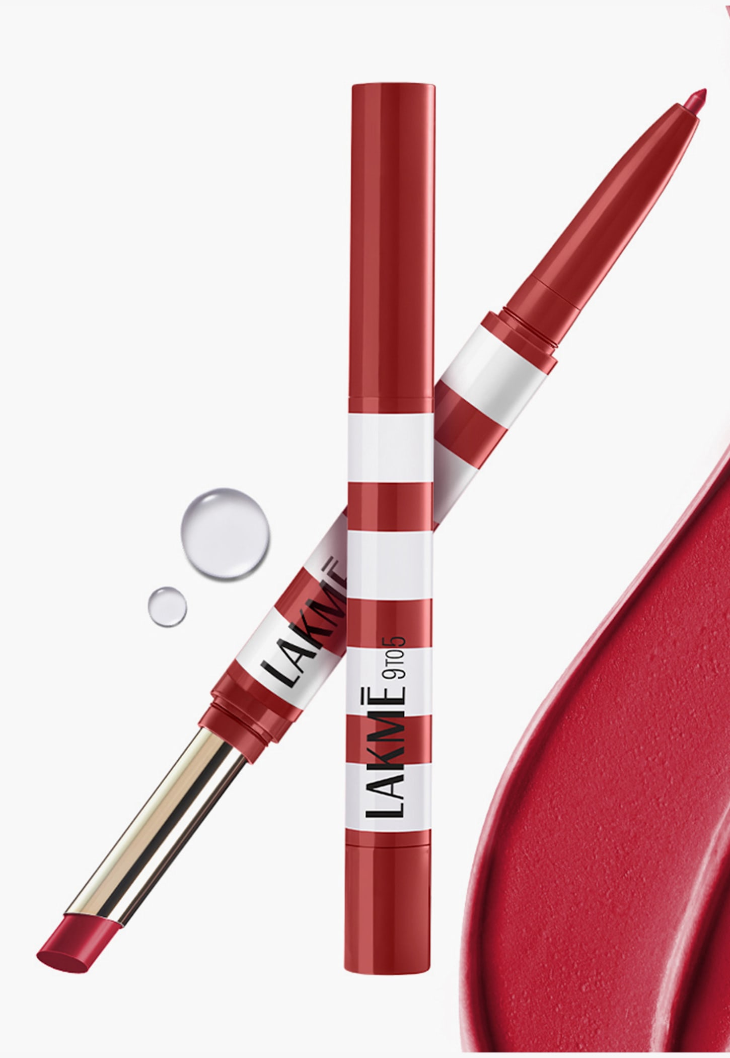 LAKME 9to5 Hya Matte Beach Edit 2in1 Lipstick + Liner - After Hours Red-picture-31