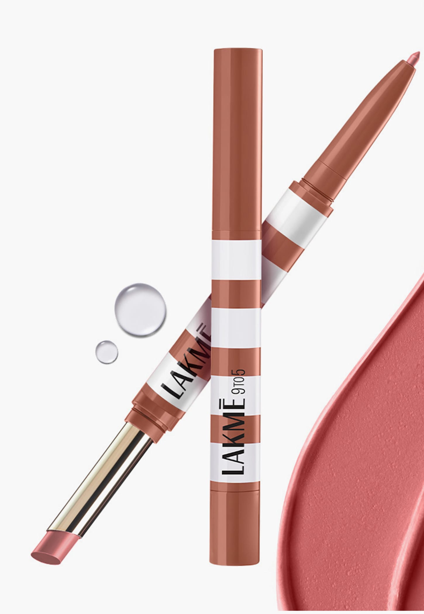 LAKME 9to5 Hya Matte Beach Edit 2in1 Lipstick + Liner - Beachy Peachy-picture-28