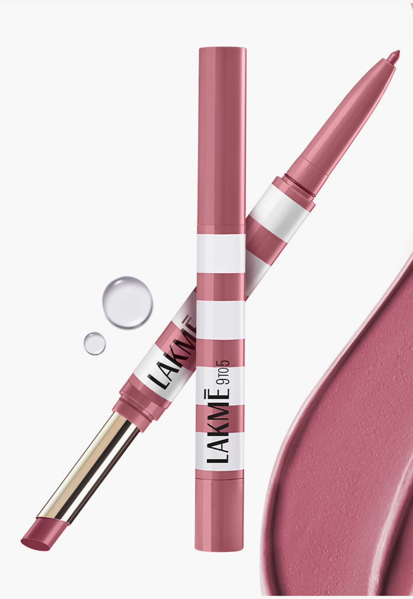 LAKME 9to5 Hya Matte Beach Edit 2in1 Lipstick + Liner - Pro Pink-picture-27