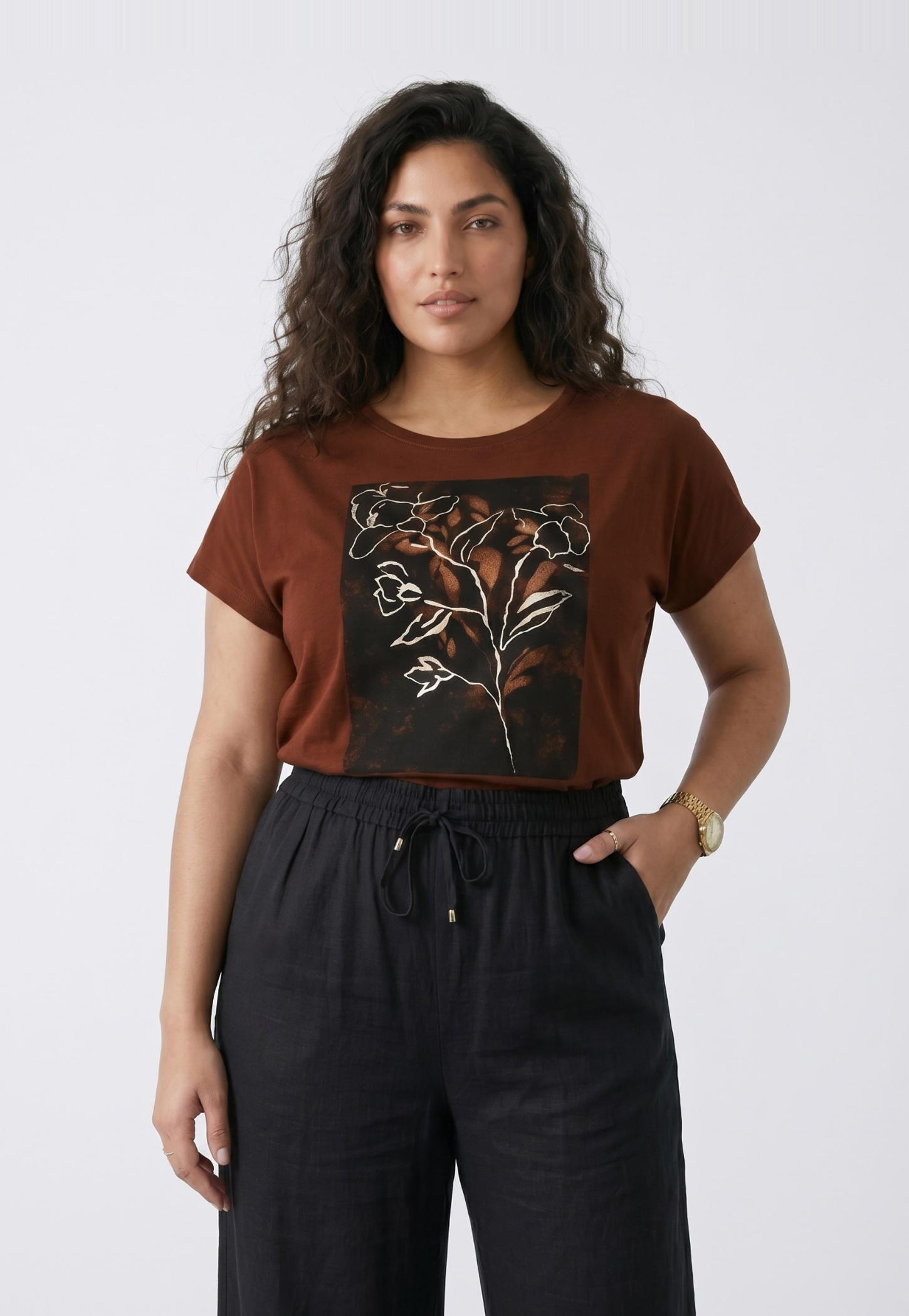 NEXUS Floral Graphic Print T-shirt-picture-43