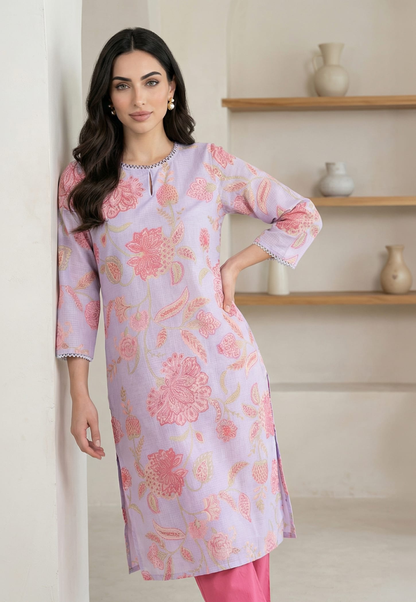 W Floral Print Straight Kurta-picture-35