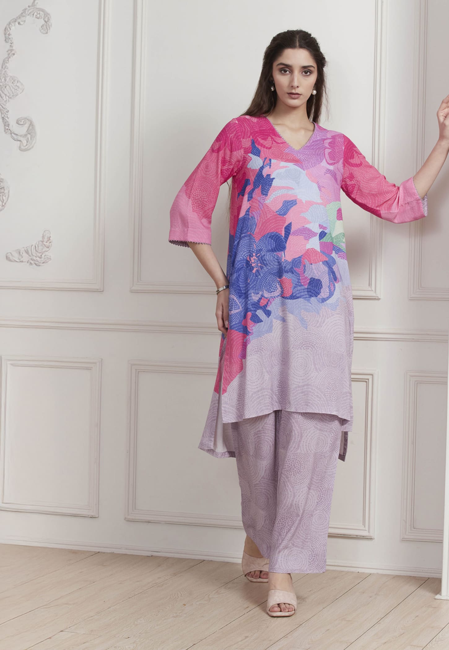 BIBA Floral Print A-line Kurta Set-image-26