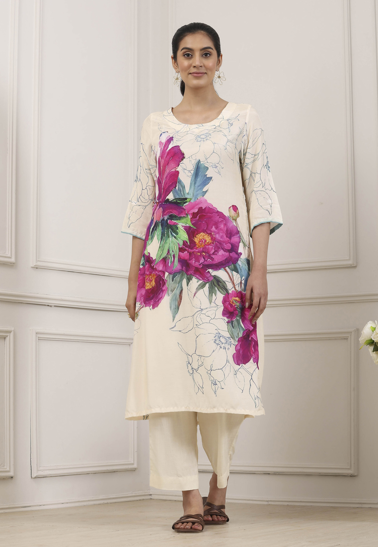BIBA Floral Print Straight Kurta Set-picture-20