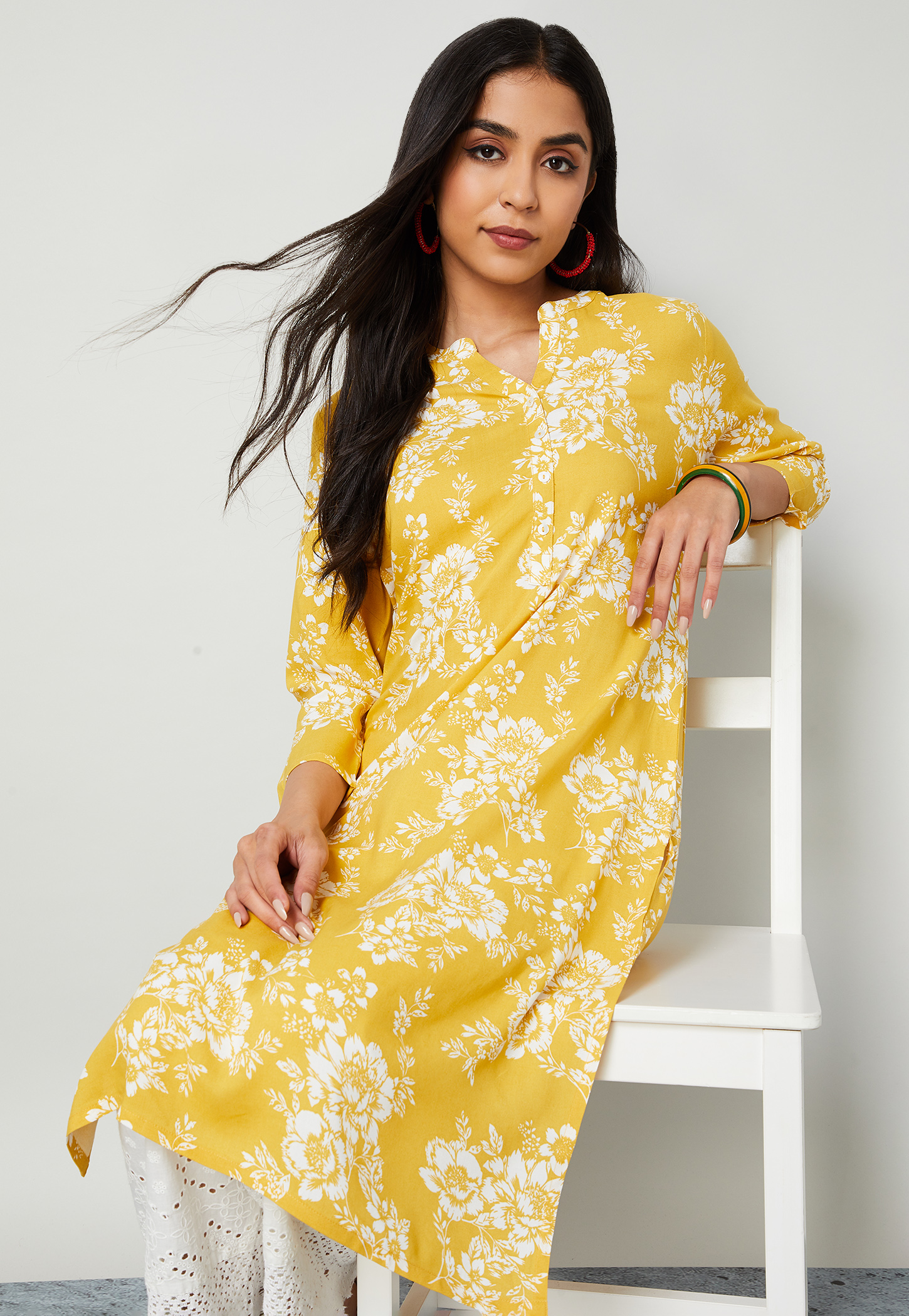 MELANGE Floral Print Straight Kurta-picture-27