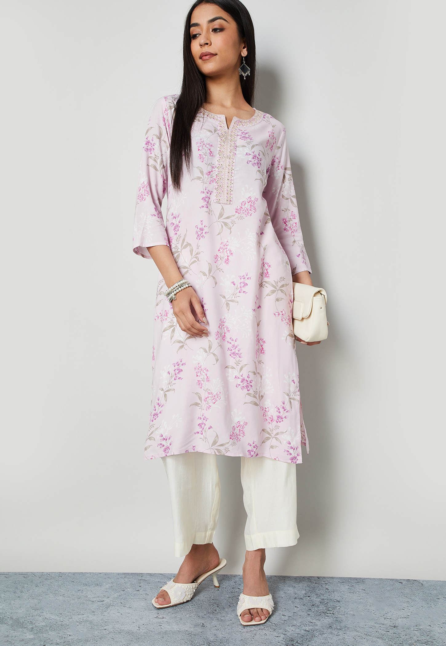 MELANGE Floral Print Straight Kurta-picture-51