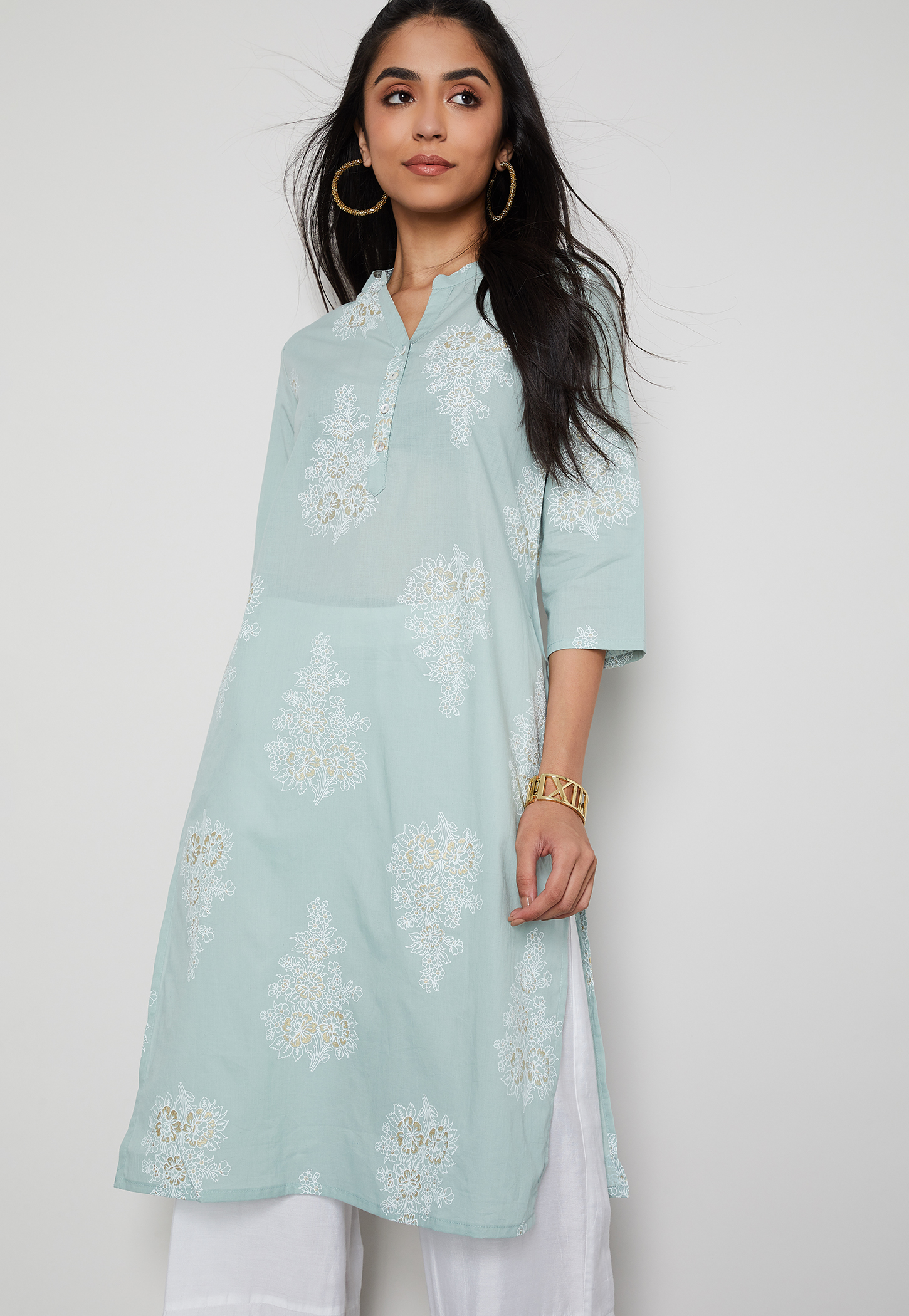 MELANGE Floral Print Straight Kurta-picture-21