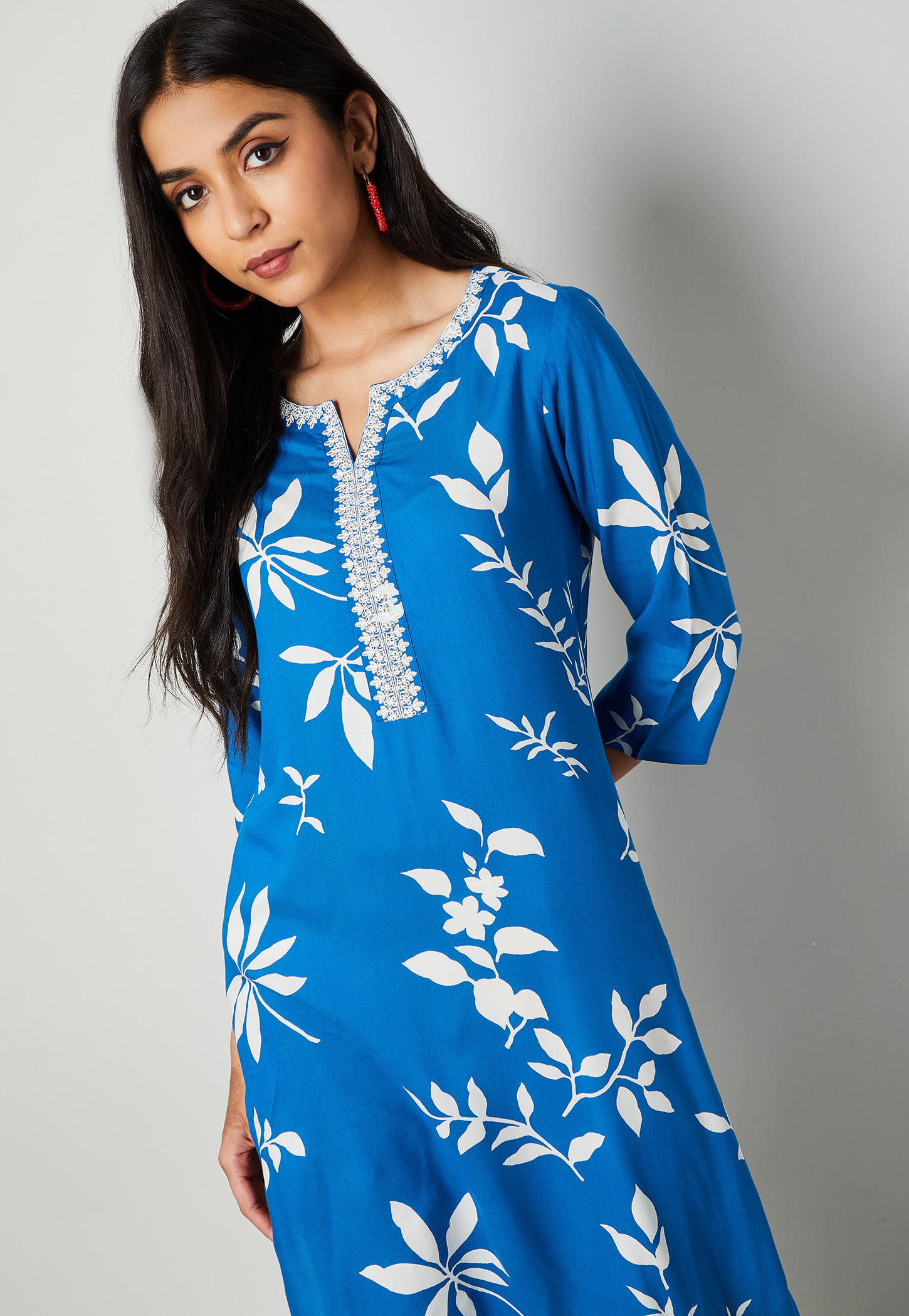 MELANGE Floral Print Straight Kurta-picture-31