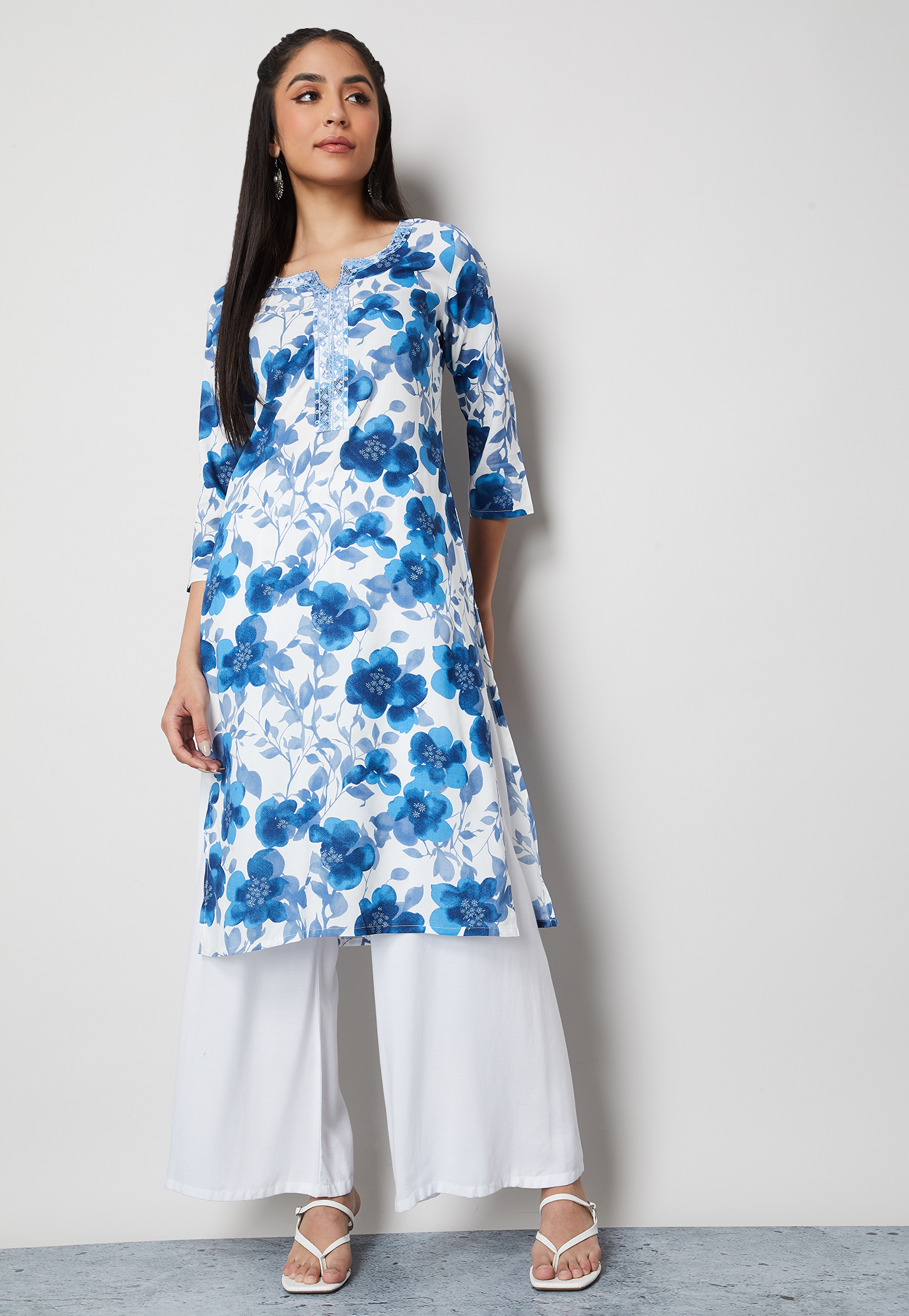 MELANGE Floral Print Straight Kurta-picture-19