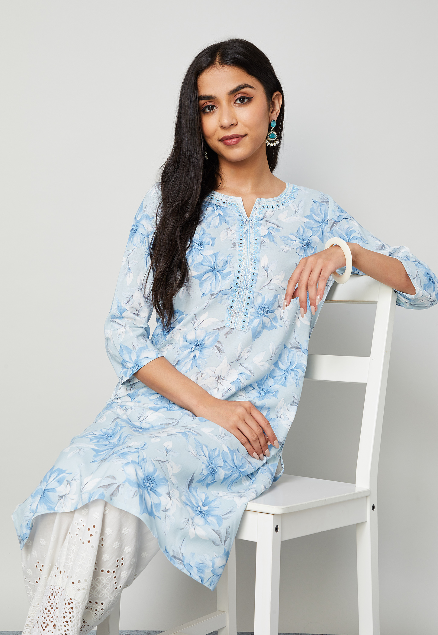 MELANGE Floral Printed Straight Kurta-picture-52