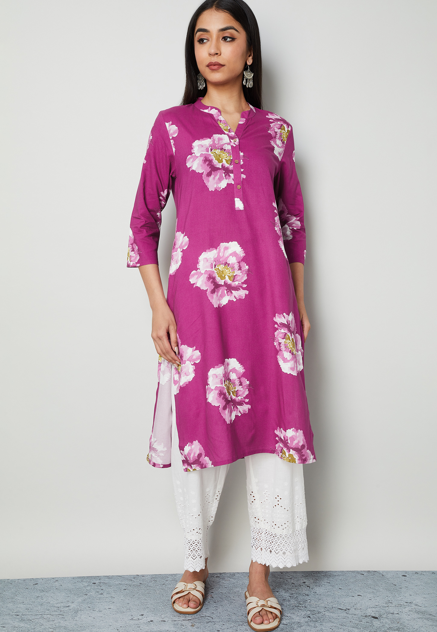 MELANGE Floral Print Straight Kurta-picture-24