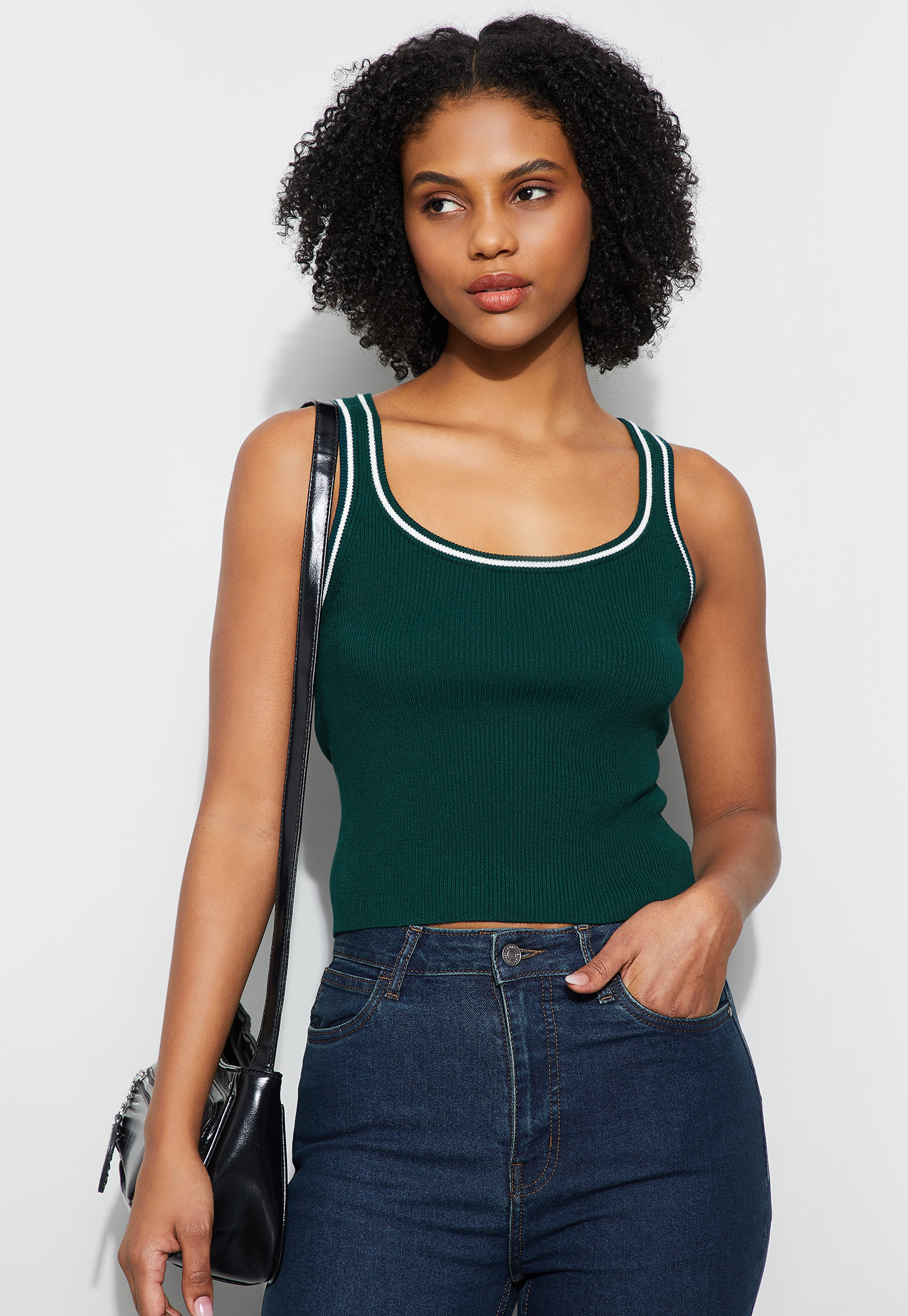 GINGER Knitted Scoop Neck Tank Top-image-3