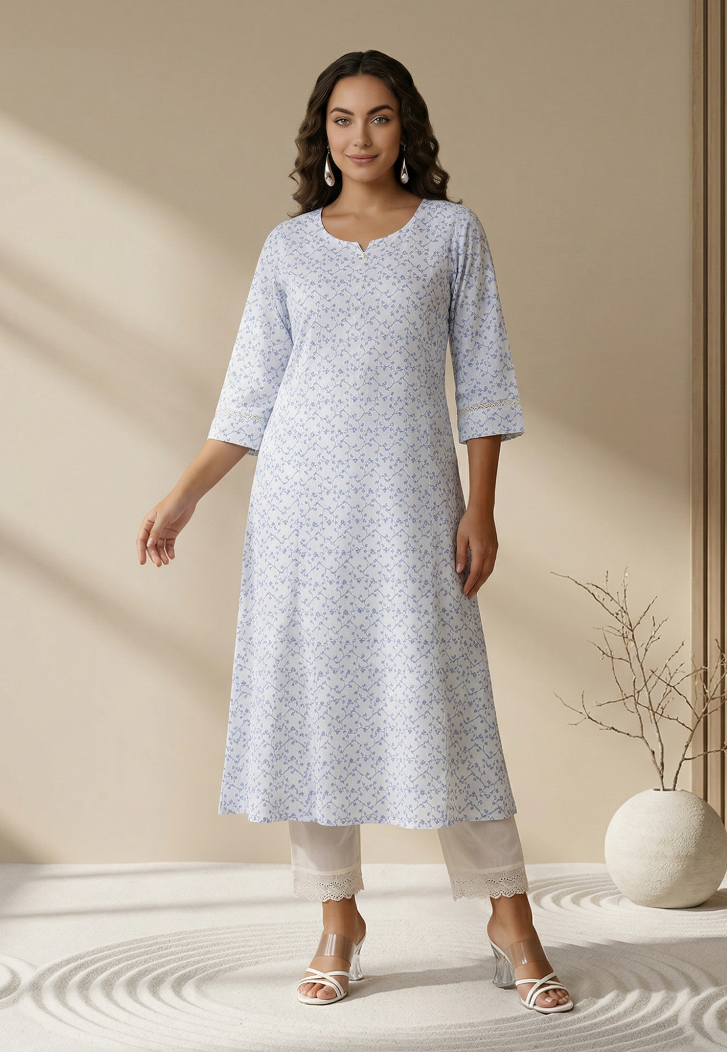 AURELIA Floral Embroidered A-Line Kurta-picture-54