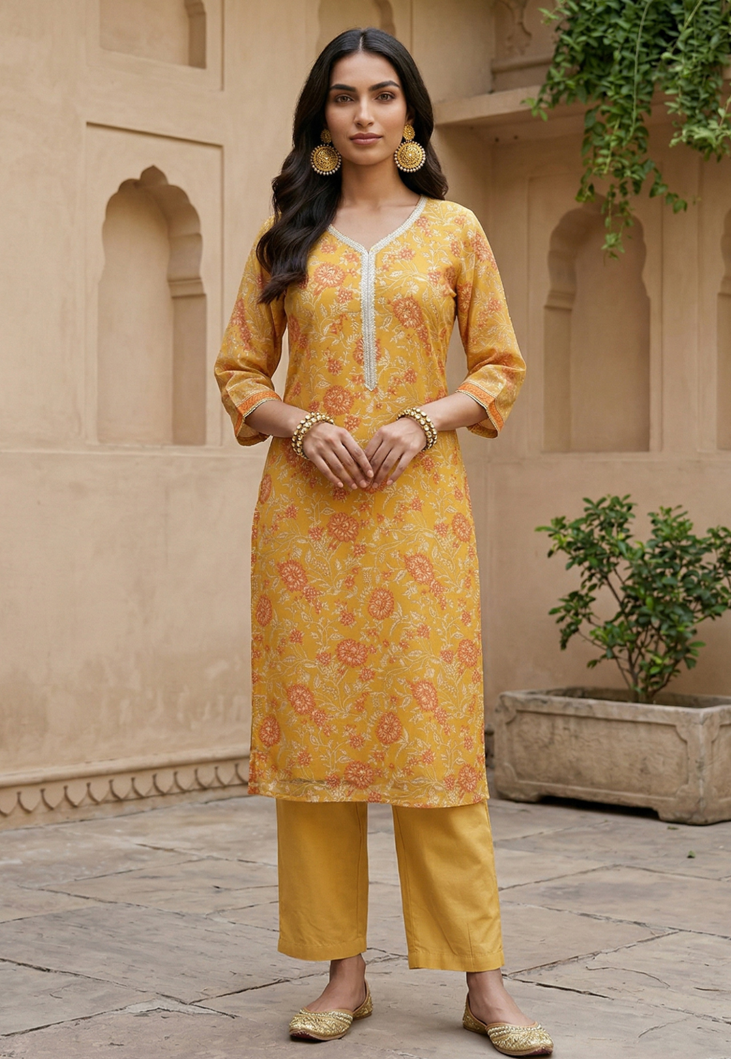 AURELIA Floral Print Straight Kurta-picture-19