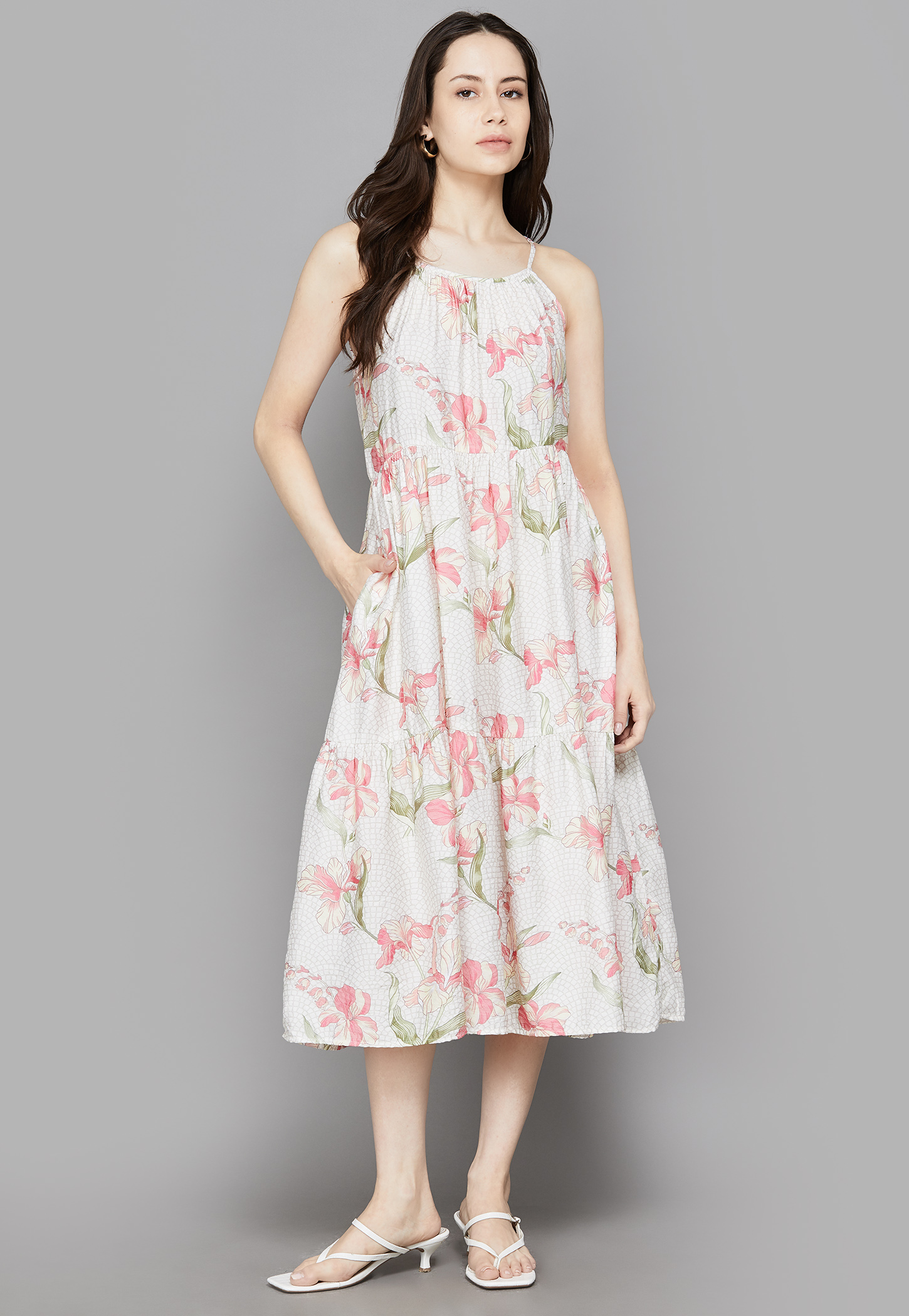 AND Floral Print Spaghetti Neck Midi Dress-picture-29