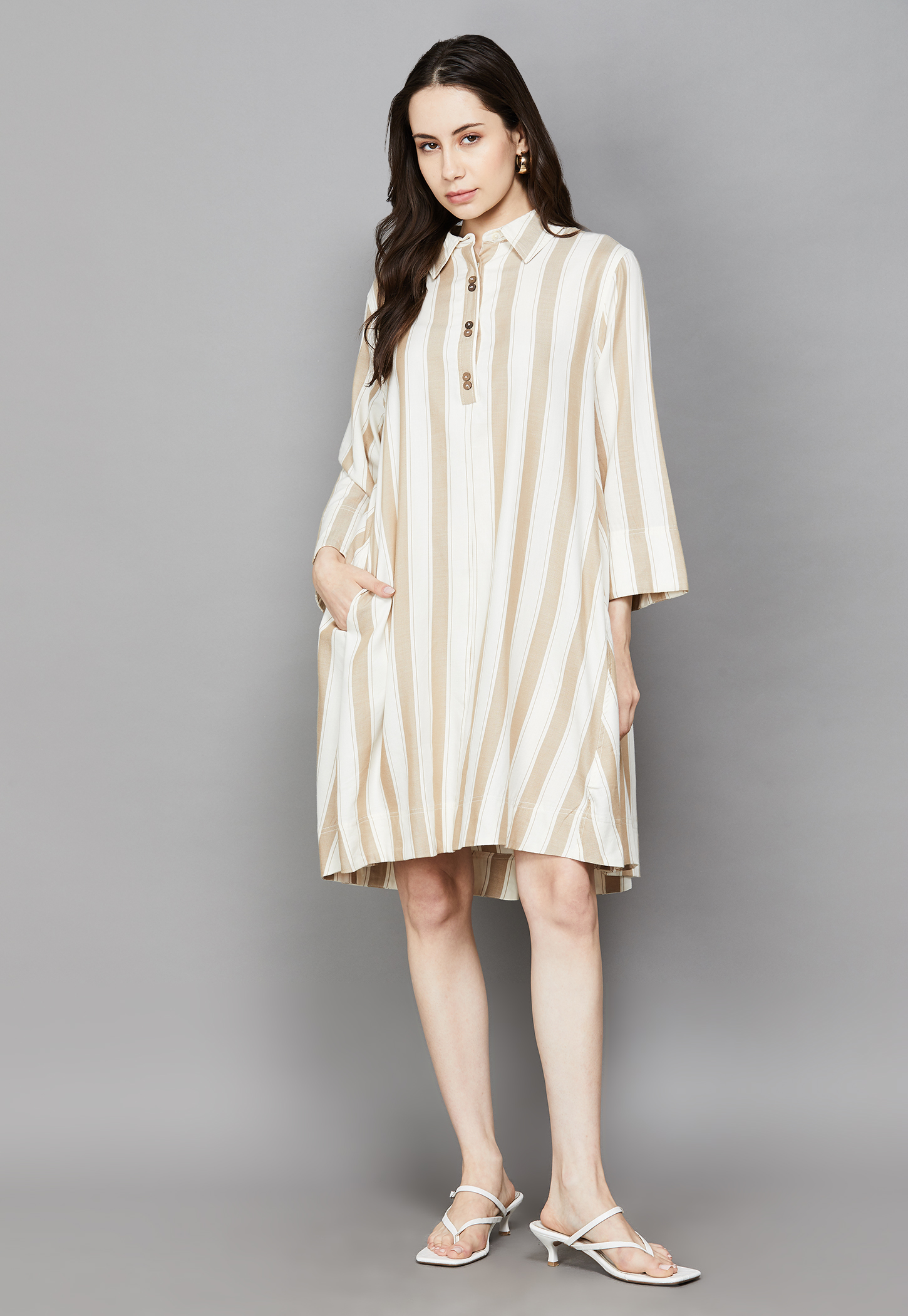 AND Striped A-line Dress-picture-13