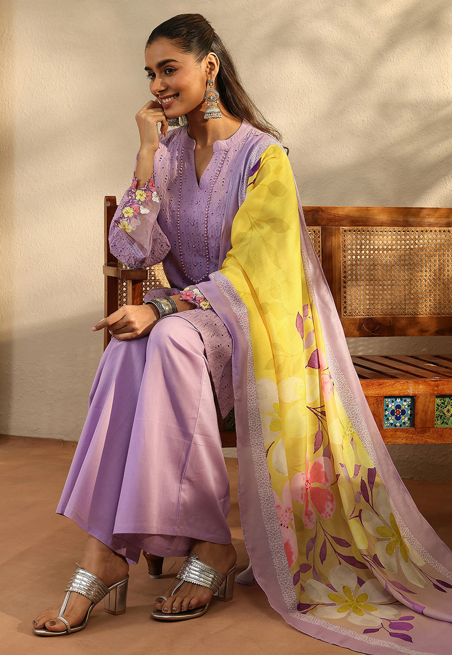 LIBAS Schiffli Kurta Set-picture-41