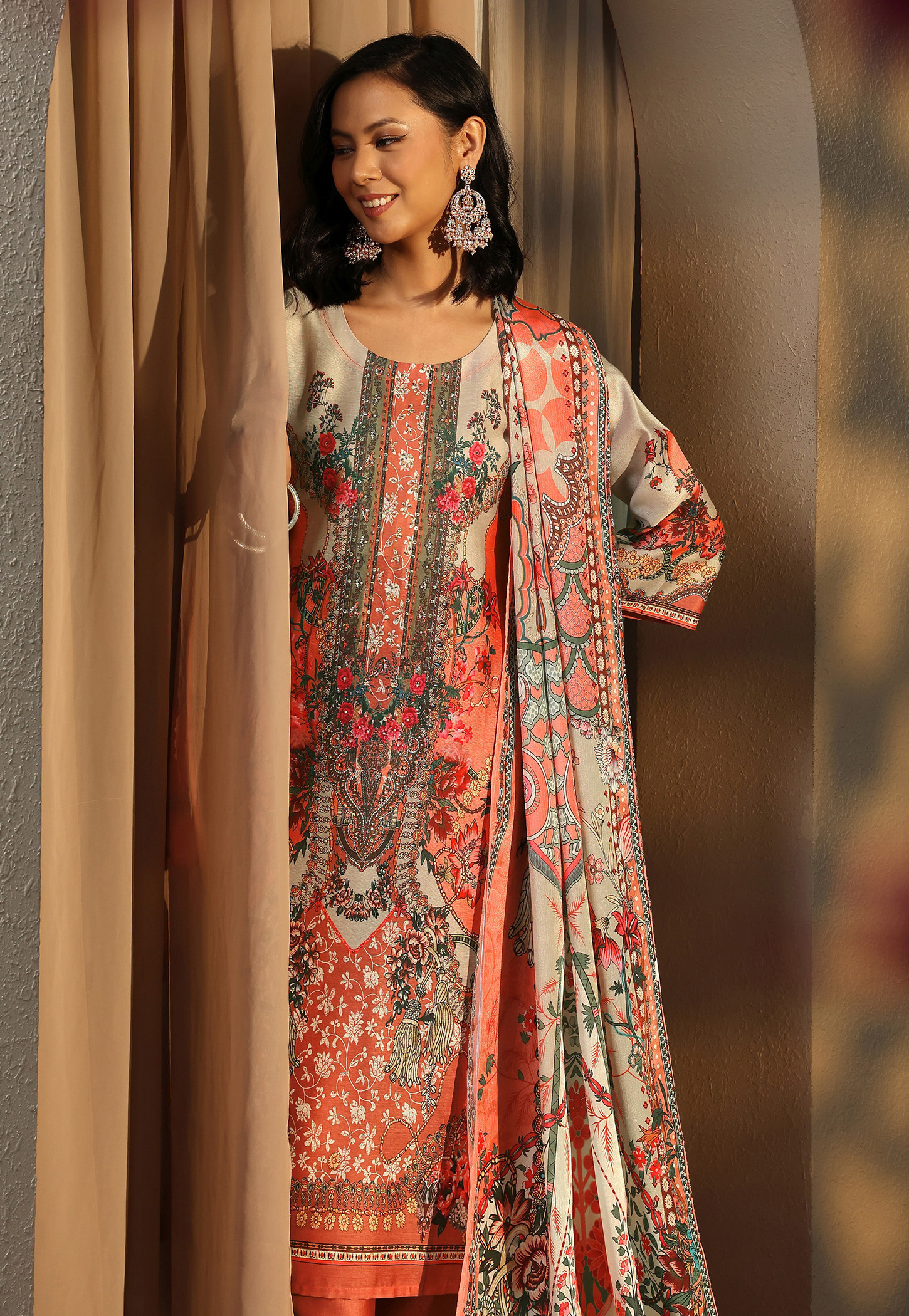 LIBAS Floral Print Straight Kurta Set-picture-34