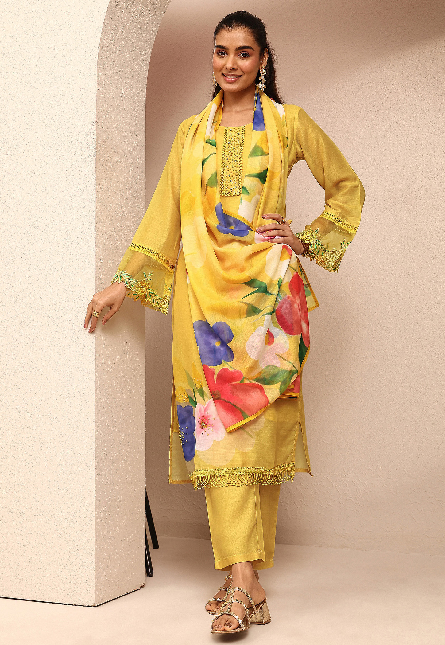 LIBAS Floral Print Straight Kurta Set-picture-37