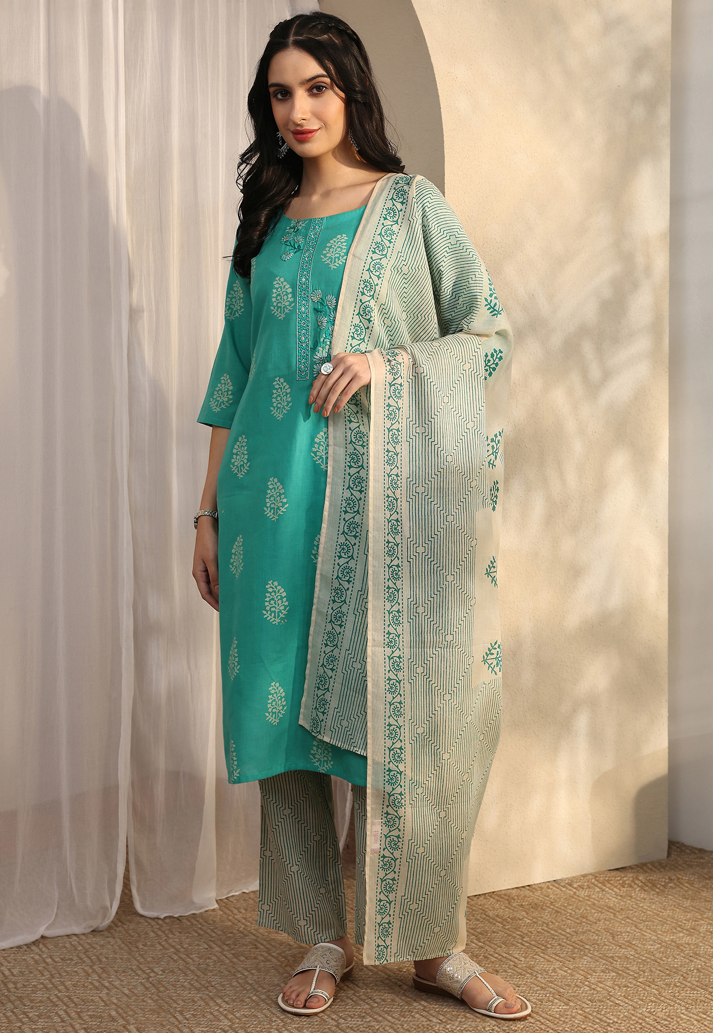 LIBAS Embroidered Straight Kurta Set-picture-29