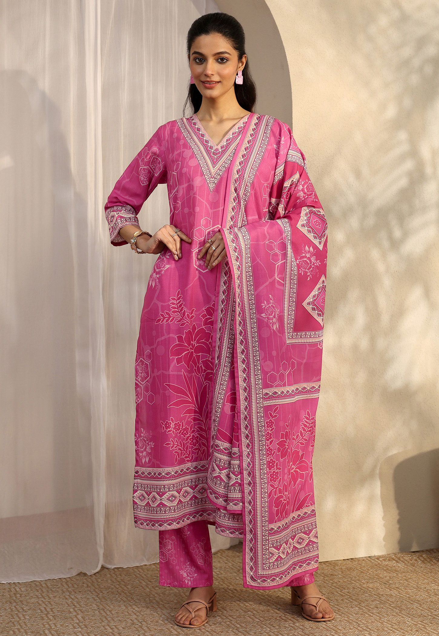LIBAS Floral Print Straight Kurta Set-picture-51