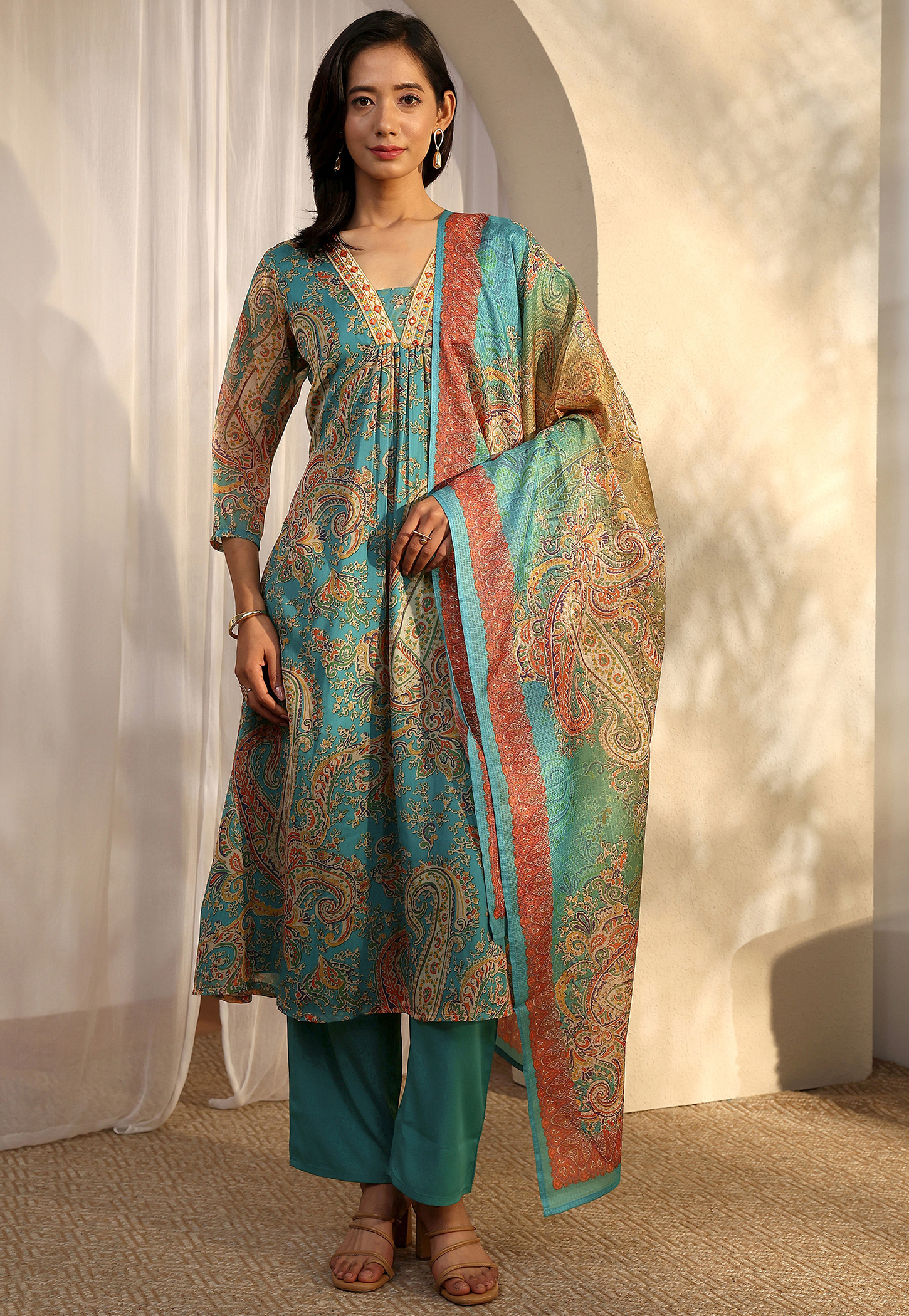 LIBAS Paisley Print Kurta Set-picture-14
