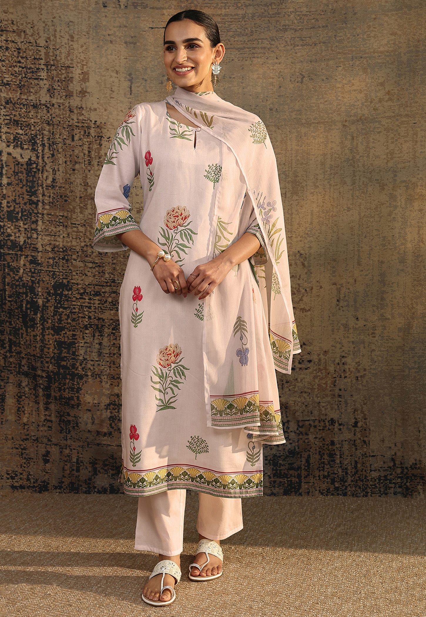 LIBAS Floral Print Straight Kurta Set-picture-31