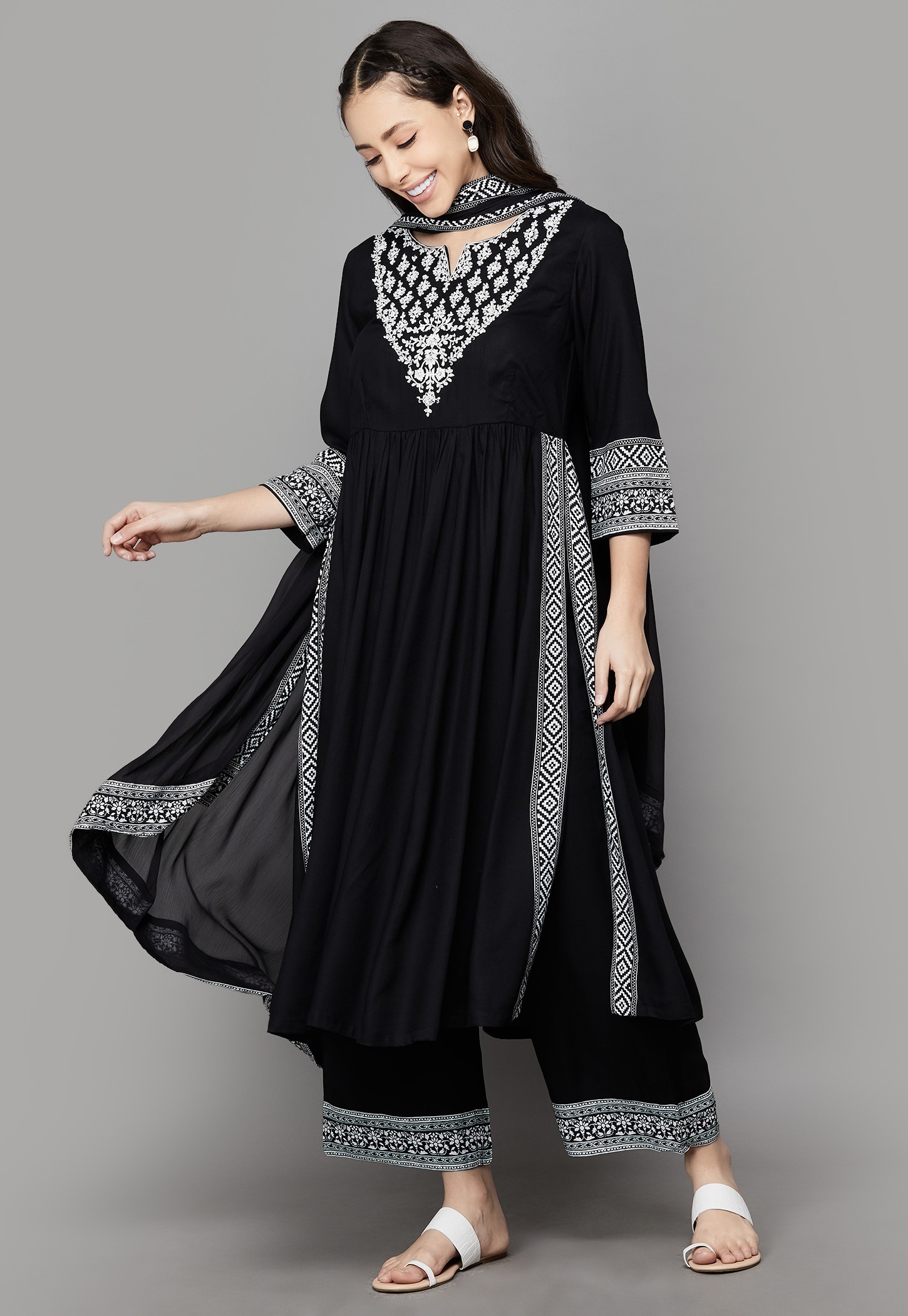 BIBA Embroidered Straight Kurta Set-picture-34
