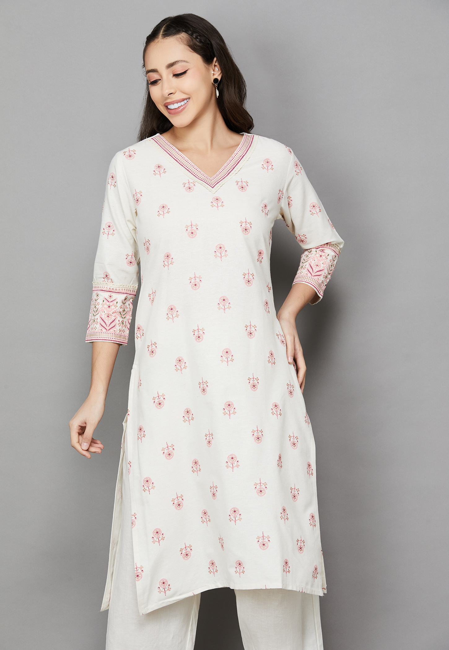 SPAN Floral Print Straight Kurta-picture-36
