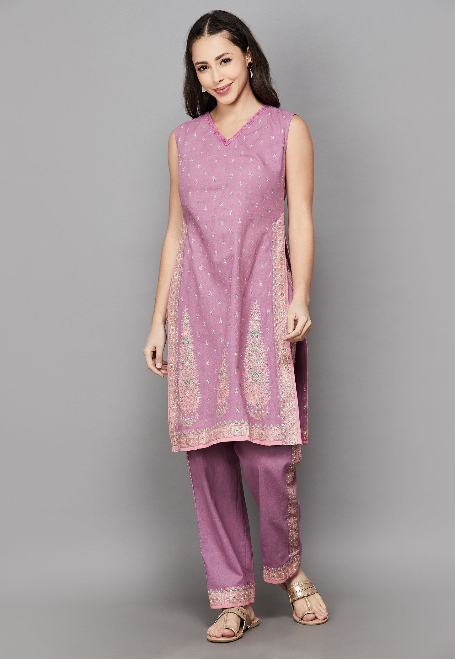 SPAN Printed Straight Kurta Set-picture-7