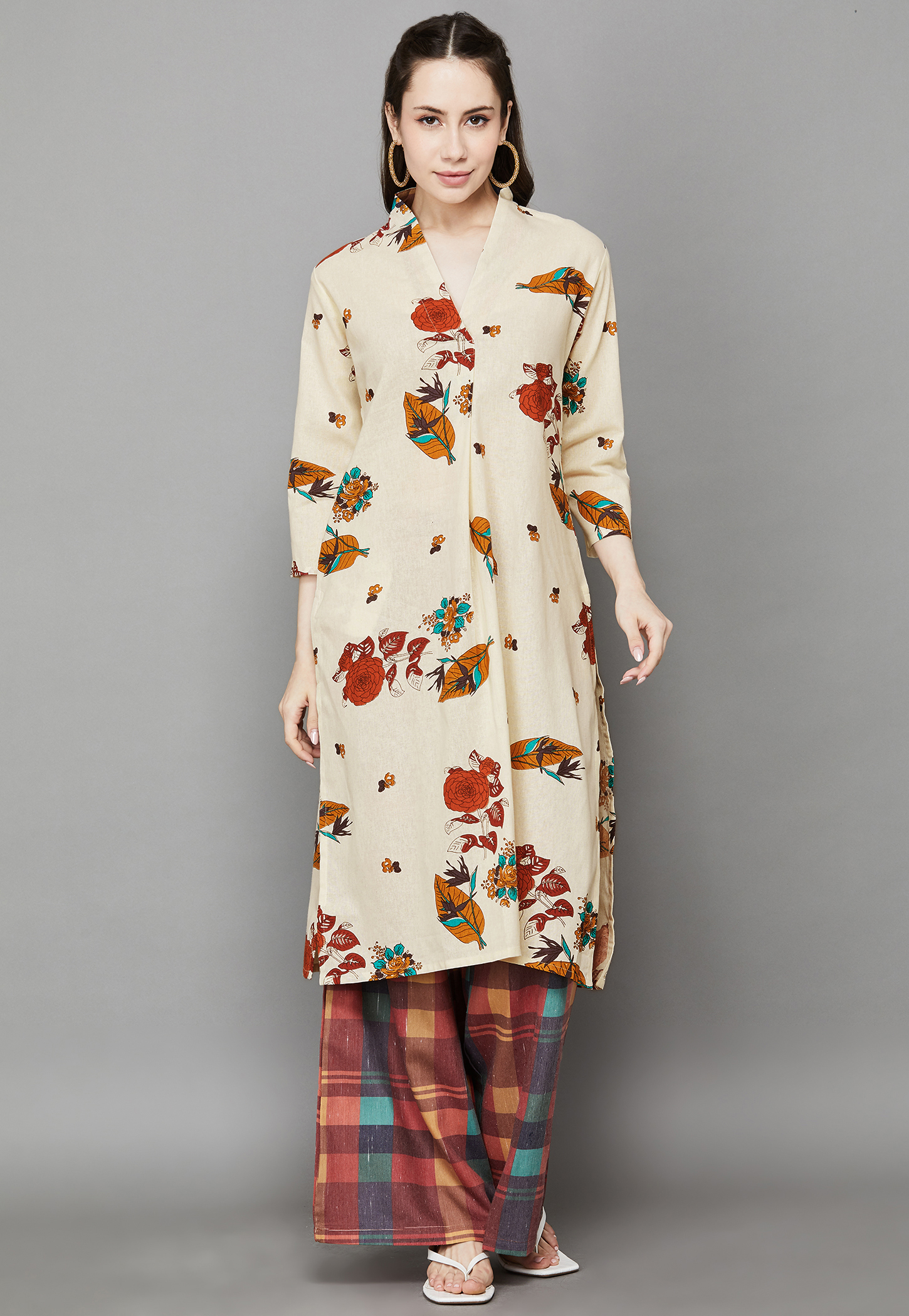 SPAN Floral Print Straight Kurta Set-picture-18