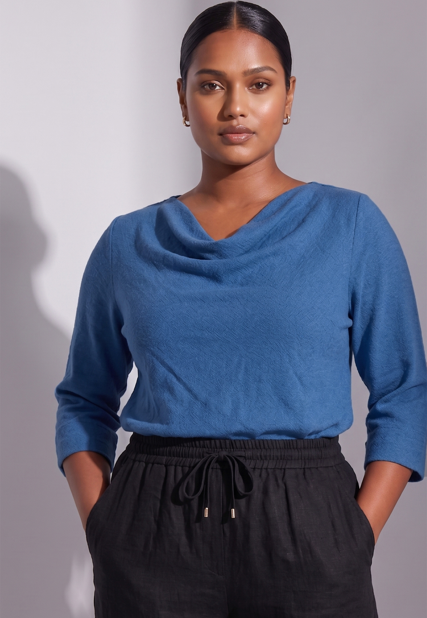NEXUS Textured Cowl Neck Top-picture-17