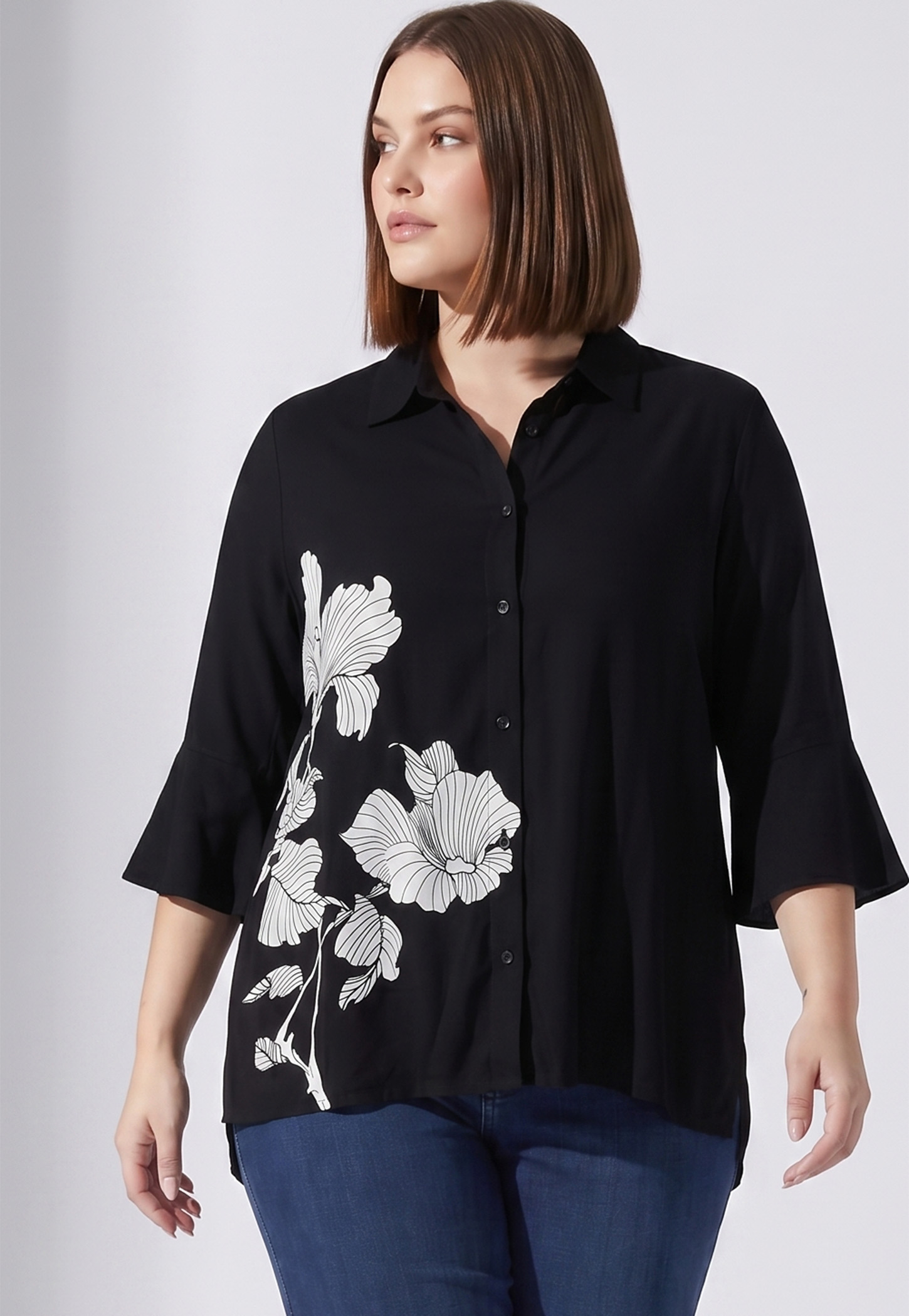 NEXUS Floral Print 3/4th Sleeves Shirt-picture-32