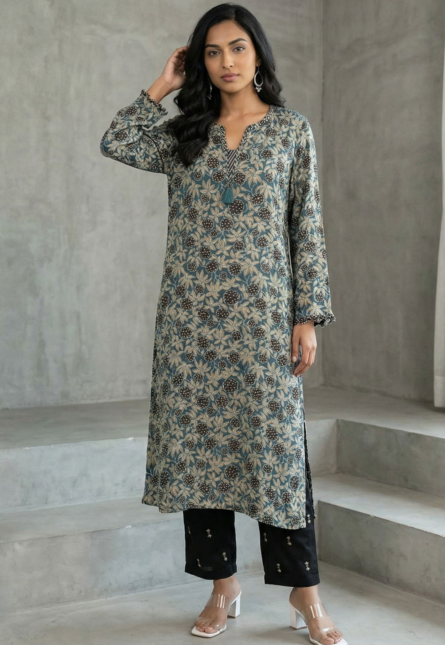 W Floral Print Straight Kurta-picture-11