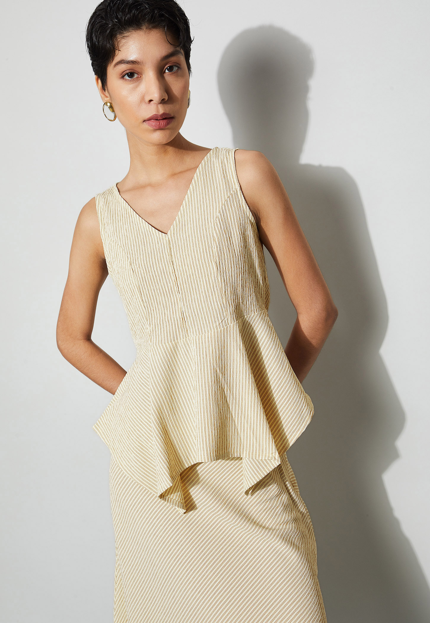 CODE Striped Handkerchief Hem Top-picture-20