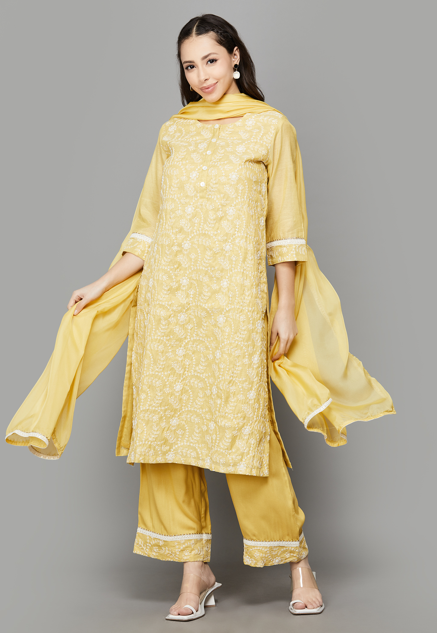 BIBA Embroidered Kurta Set-picture-28