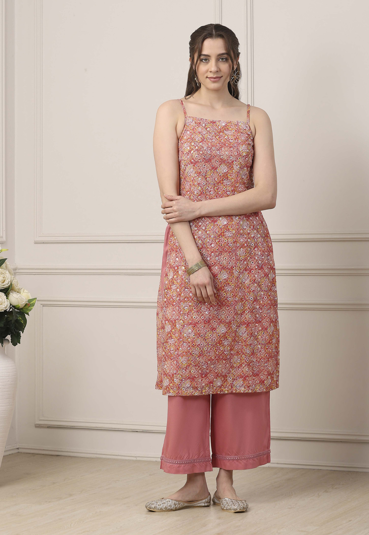 BIBA Printed Kurta Palazzo Set-image-10