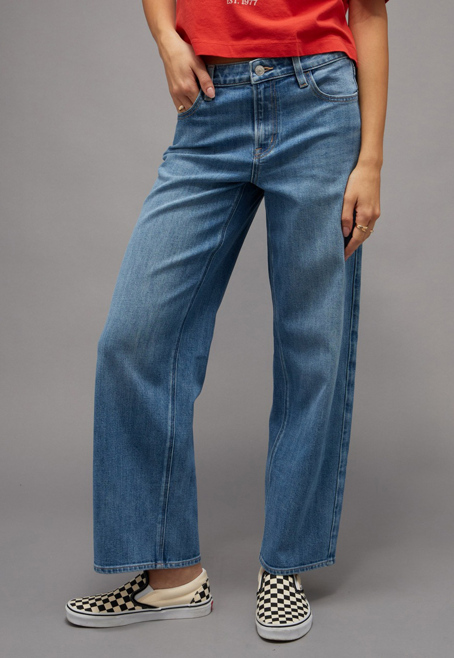 AMERICAN EAGLE Solid Straight Fit Jeans-picture-23