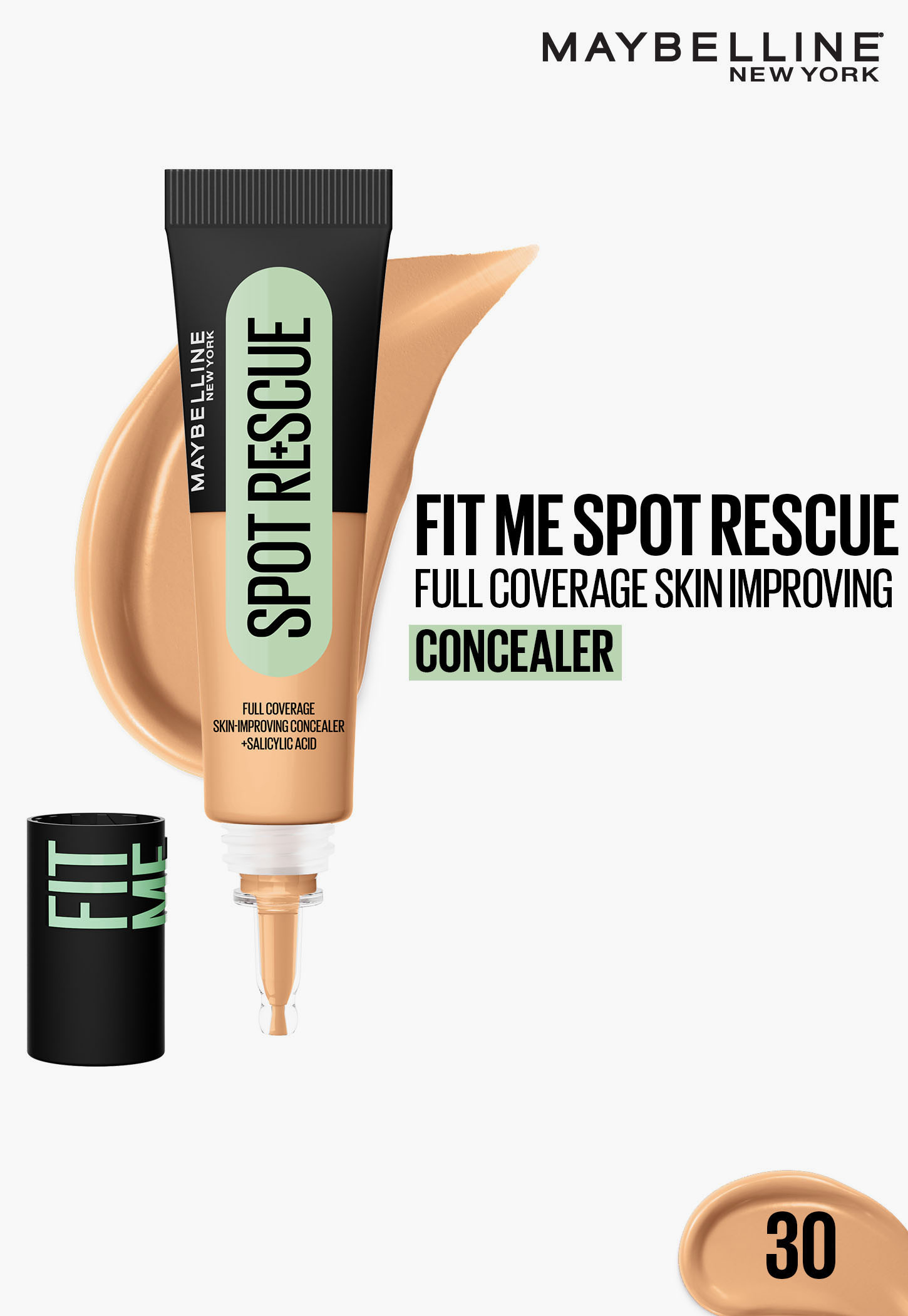 MAYBELLINE Fit Me Spot Rescue Full Coverage Concealer - Shade 30 - 15ml-picture-14