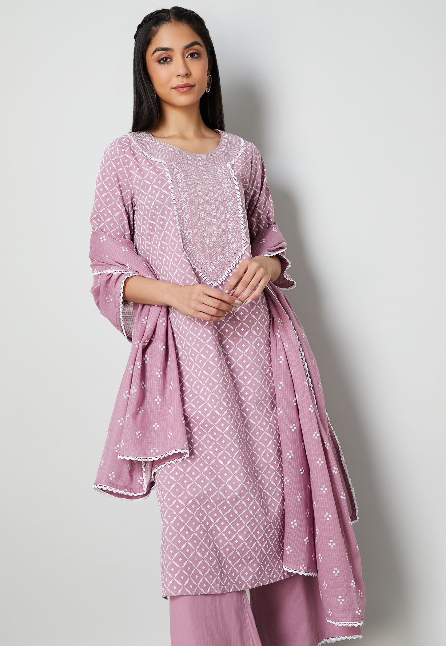 MELANGE Printed Straight Kurta Set-image-23
