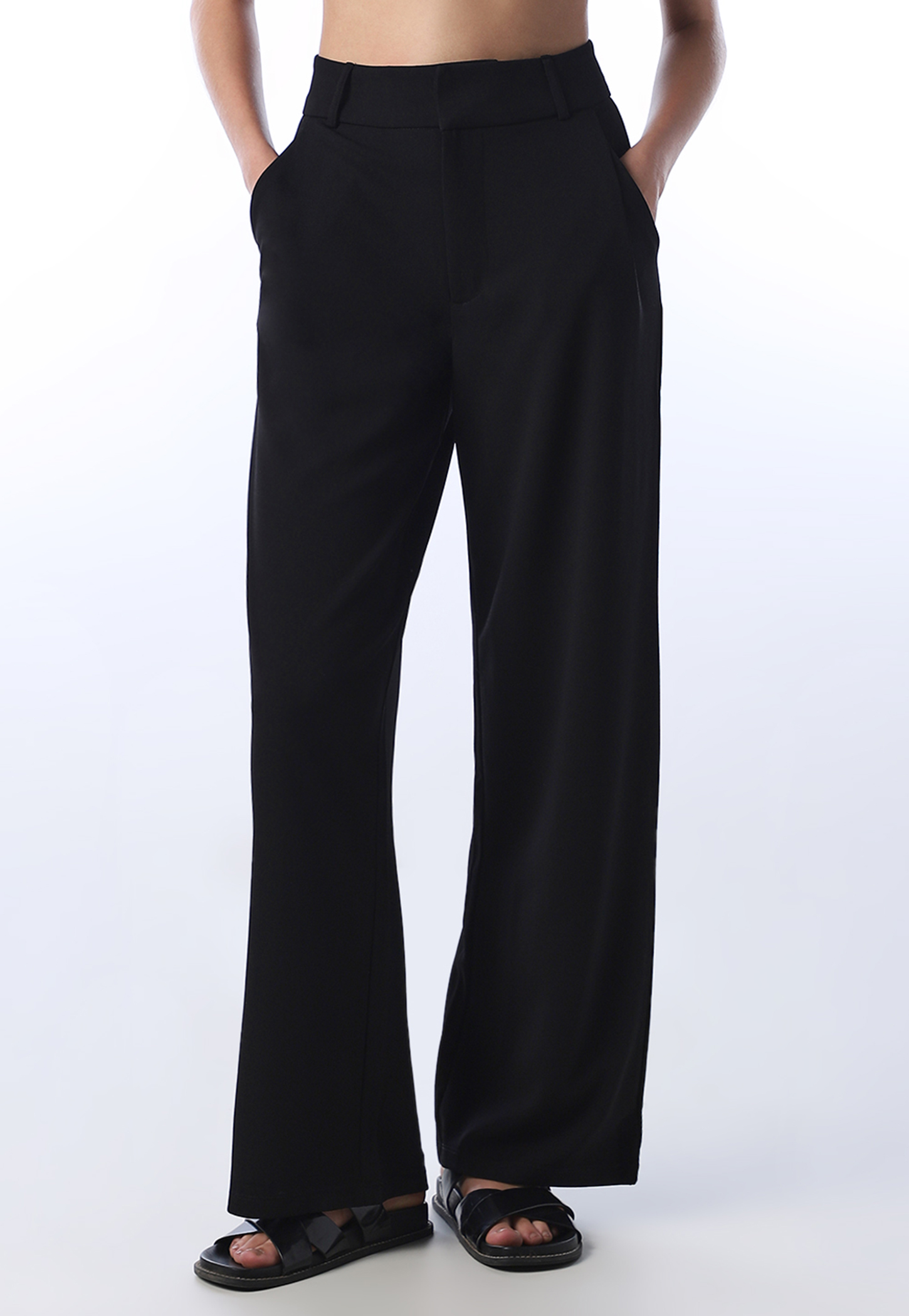 ONLY Solid Flat Front Trousers-picture-20