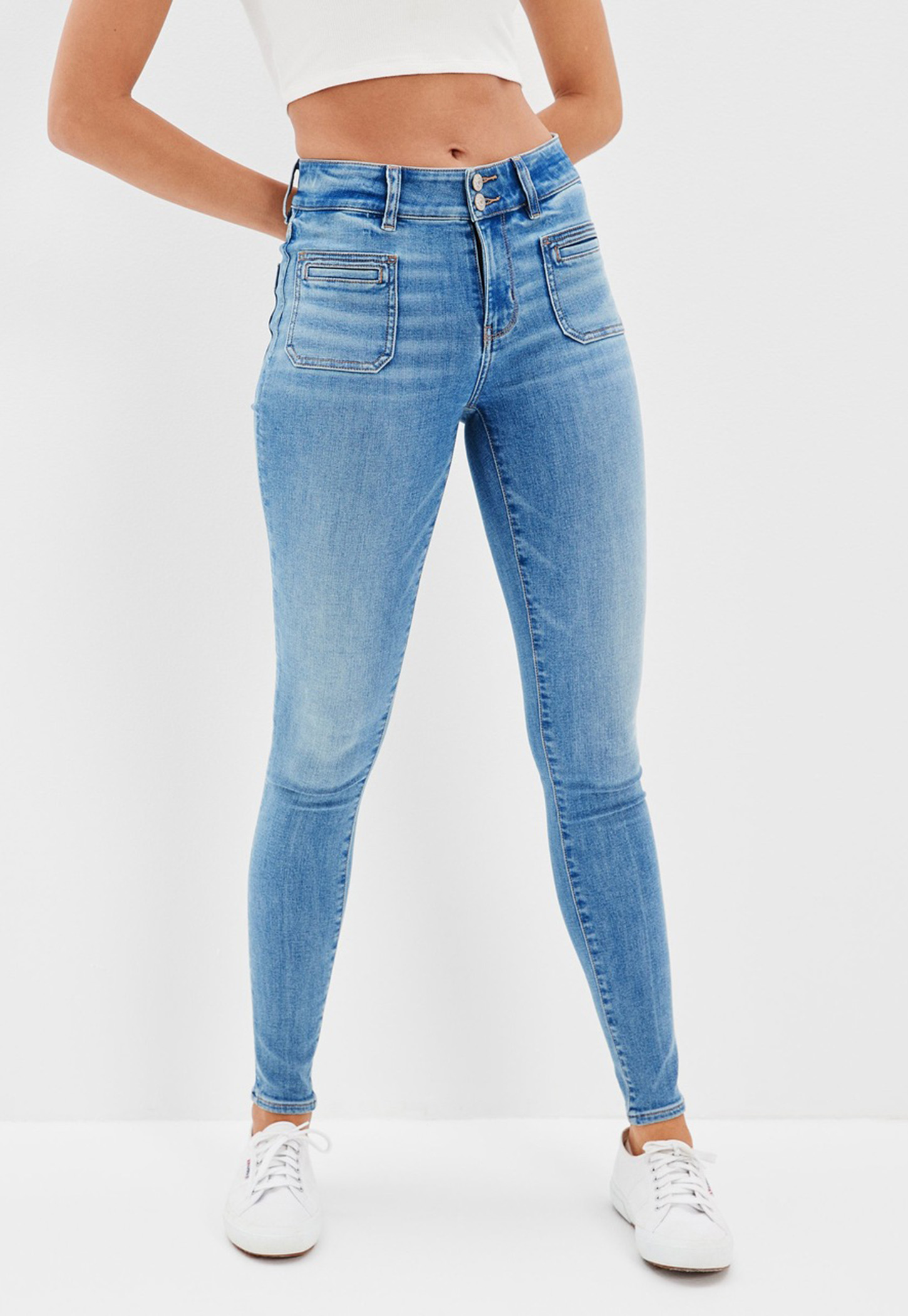 AMERICAN EAGLE Solid Skinny Fit Jeans-picture-38