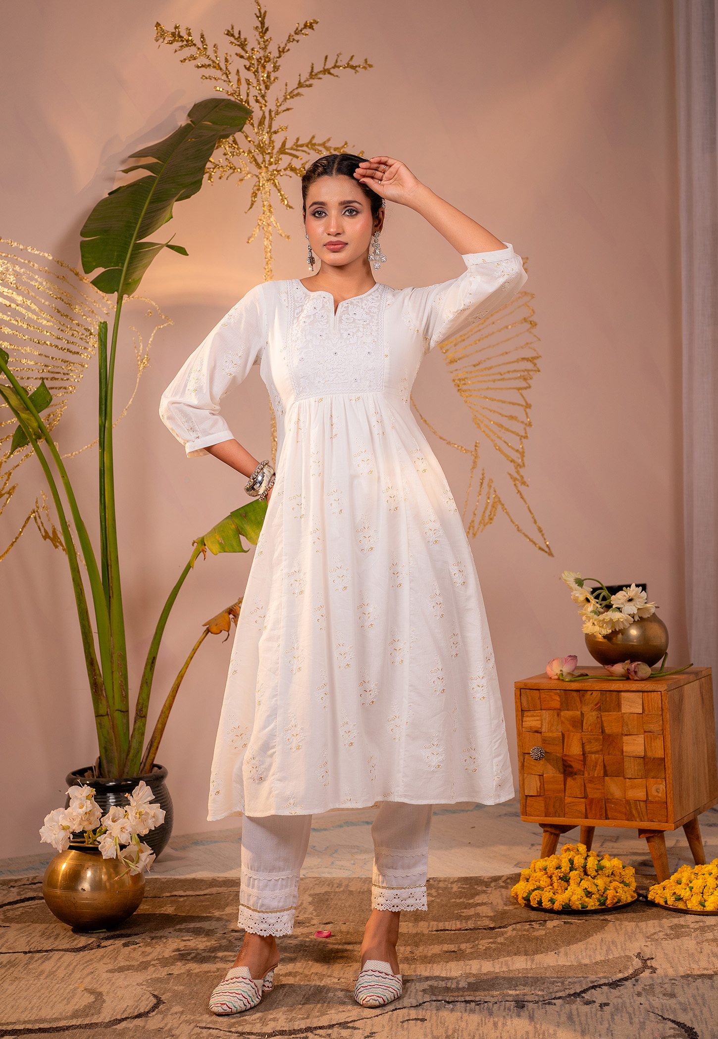 JUNIPER Printed Kalidar Kurta-image-30