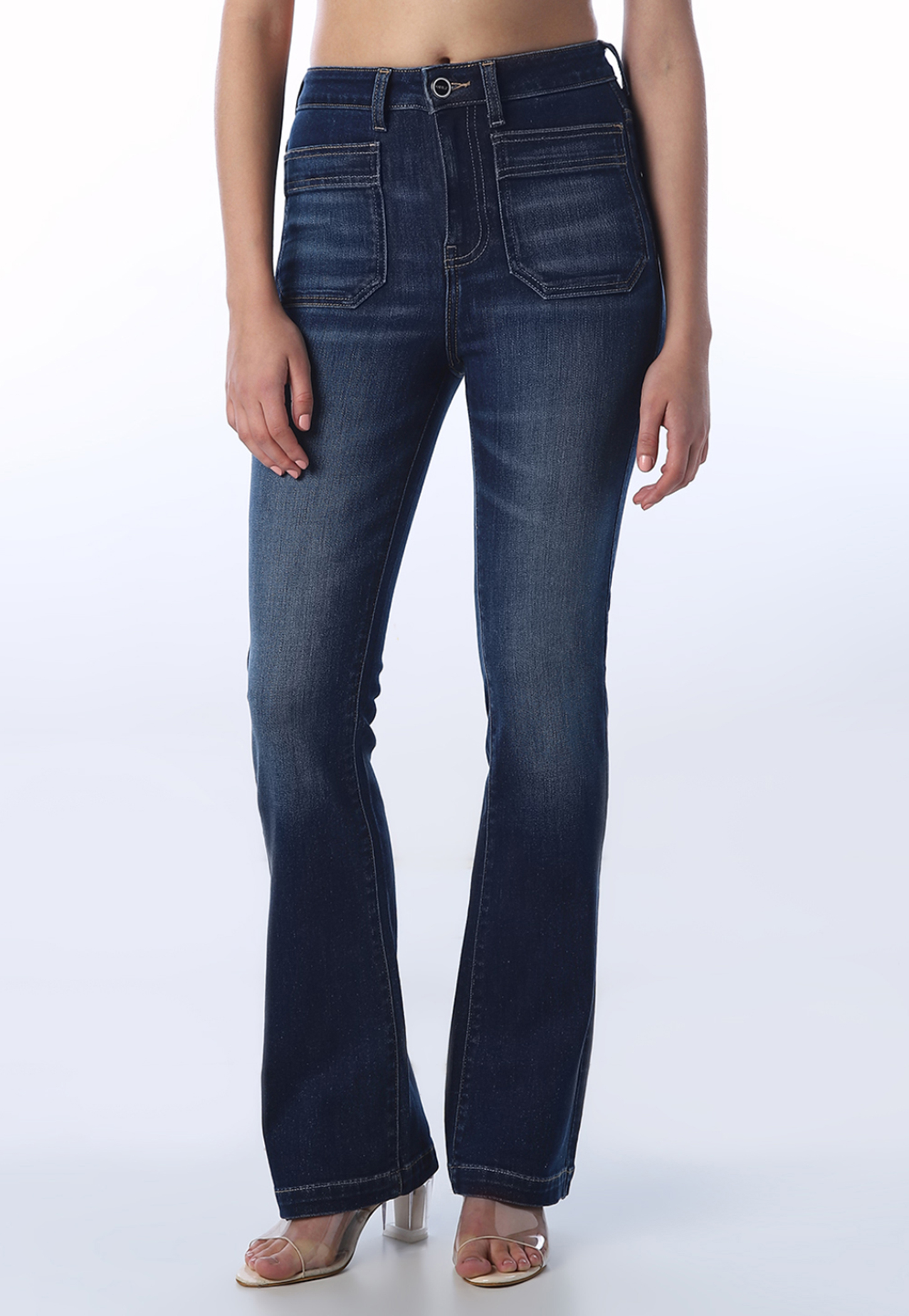 ONLY Solid Flared Jeans-picture-32