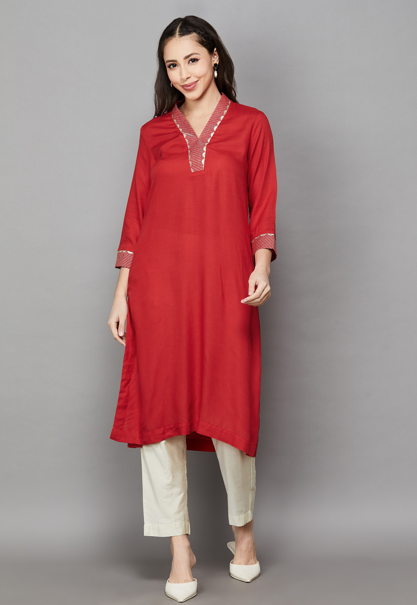 BIBA Embroidered Straight Kurta-picture-25