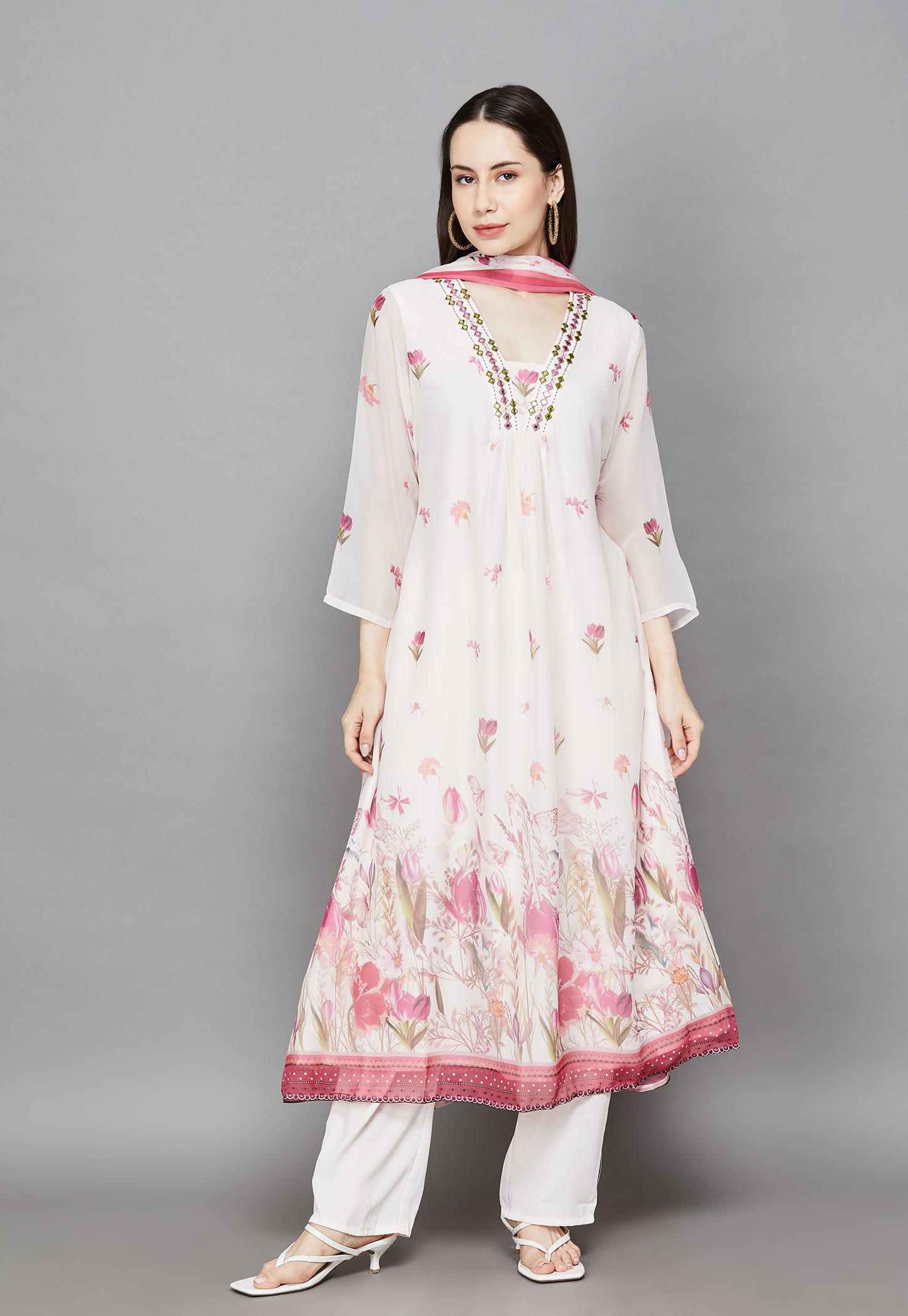 LIBAS Floral Print Kurta Set-picture-54