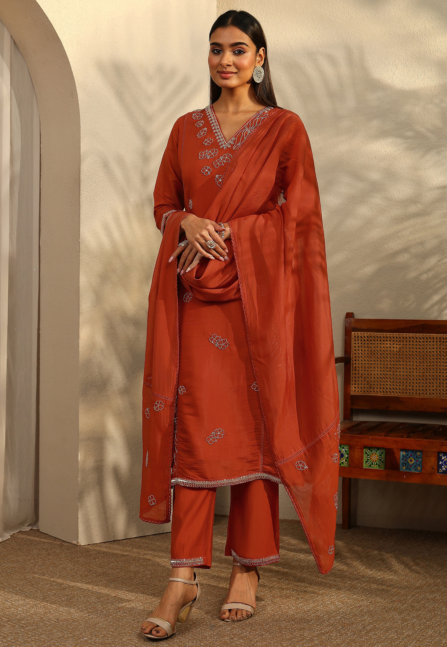 LIBAS Embroidered Straight Kurta Set-picture-19