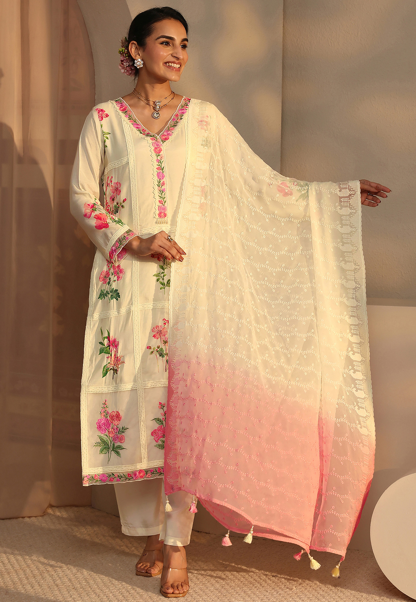 LIBAS Embroidered Kurta Set-picture-28