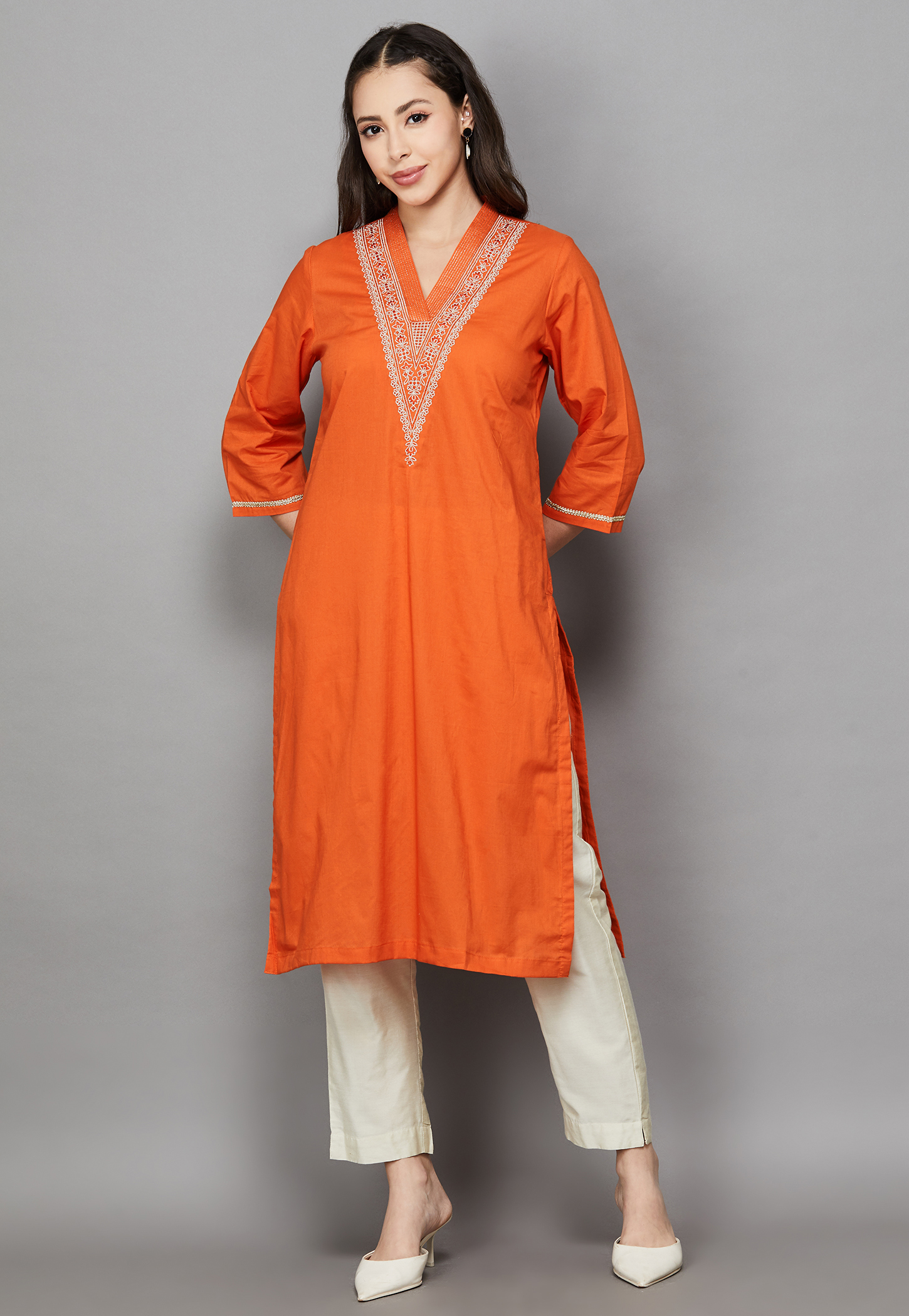 BIBA Embroidered Straight Kurta-picture-12